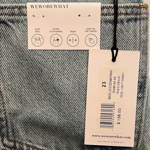 WeWoreWhat High Rise Wide Leg Jeans in ODG Light Wash - Picture 6 of 6